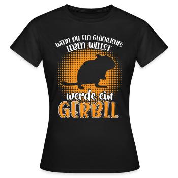 Become a Gerbil Rodent Gerbil - Women's T-Shirt - black - Front - AI Model Female 172 dark (172cm)