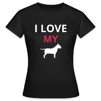 Bull Terrier - T-shirt Femme - noir - Devant - AI Model Female 172 dark (172cm)