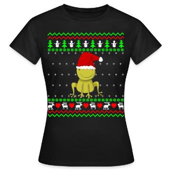 Cadeau de Noël laid Crapaud Grenouille - T-shirt Femme - noir - Devant - AI Model Female 172 dark (172cm)