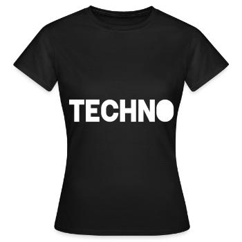 Techno - T-shirt Femme - noir - Devant - AI Model Female 172 dark (172cm)