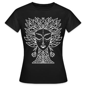 T-shirt spirituel de la tête de femme spirituellement - T-shirt Femme - noir - Devant - AI Model Female 172 dark (172cm)