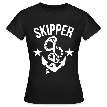 Skipper - Frauen T-Shirt - Schwarz - Vorne - AI Model Female 172 dark (172cm)