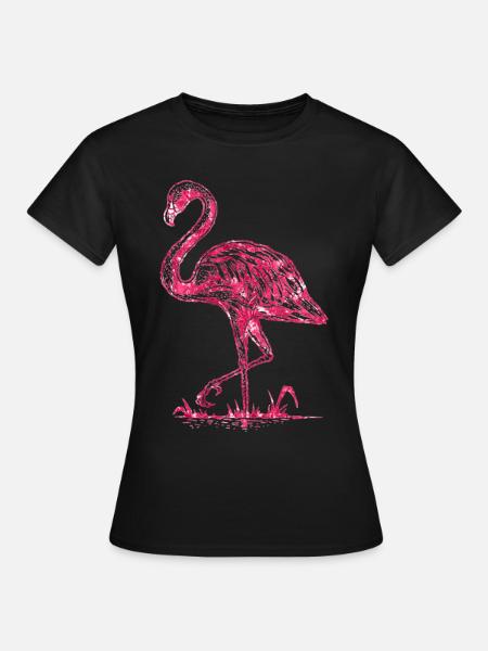 Flamingo - Frauen T-Shirt - Schwarz