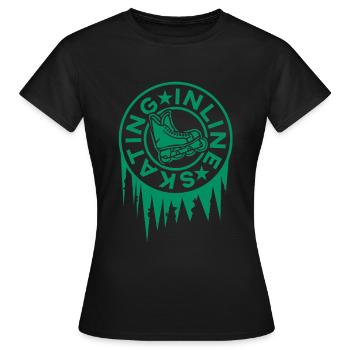 inline skating - Women's T-Shirt - black - Front - AI Model Female 172 dark (172cm)