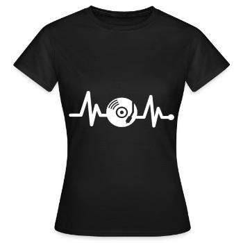 Dj Dj Ausrüstung Vinyl Dj Zubehör - Frauen T-Shirt - Schwarz - Vorne - AI Model Female 172 dark (172cm)