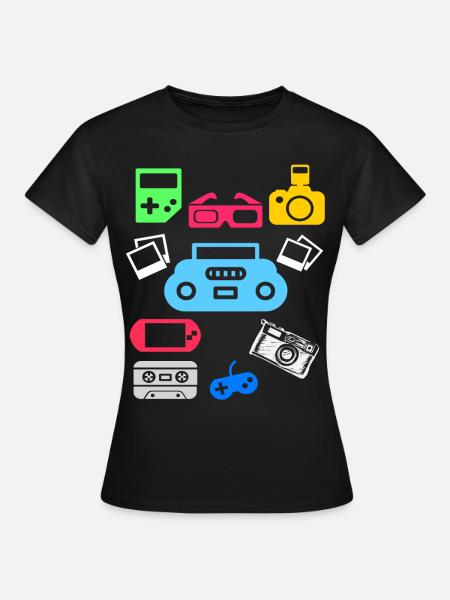 90er Jahre 90er Party 90er Mode 90er outfit - Frauen T-Shirt - Schwarz