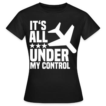 Hôtesse de l'air de l'hôtesse de l'air du pilote - T-shirt Femme - noir - Devant - AI Model Female 172 dark (172cm)