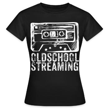 90s Oldschool Streaming - Women's T-Shirt - black - Front - AI Model Female 172 dark (172cm)