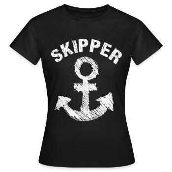 Skipper - Frauen T-Shirt - Schwarz - Vorne - AI Model Female 172 dark (172cm)