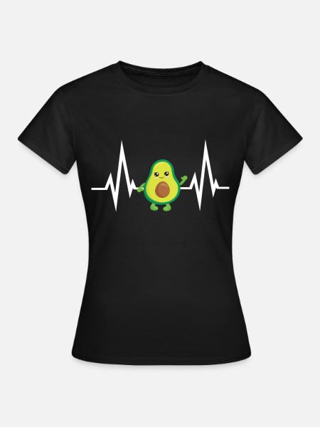 Herzschlag Avocado - Frauen T-Shirt - Schwarz
