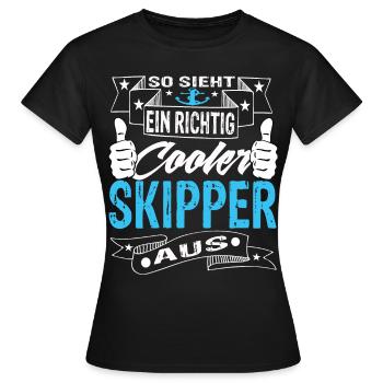 Skipper - Frauen T-Shirt - Schwarz - Vorne - AI Model Female 172 dark (172cm)