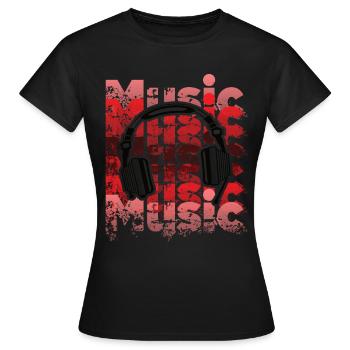 Headphones - Women's T-Shirt - black - Front - AI Model Female 172 dark (172cm)