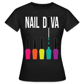 Ongles accessoires - T-shirt Femme - noir - Devant - AI Model Female 172 dark (172cm)