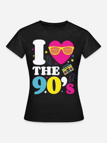 90-luvun 90-luvun 90-luvun muoti 90-luvun musiikki - Naisten t-paita - musta