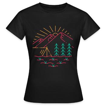 Bergsport - Frauen T-Shirt - Schwarz - Vorne - AI Model Female 172 dark (172cm)