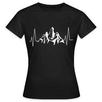 Herzschlag Berge - Frauen T-Shirt - Schwarz - Vorne - AI Model Female 172 dark (172cm)