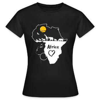 Africa - Women's T-Shirt - black - Front - AI Model Female 172 dark (172cm)