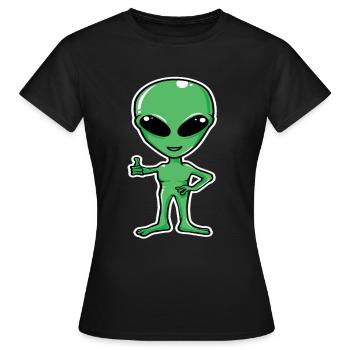 UFO - Women's T-Shirt - black - Front - AI Model Female 172 dark (172cm)
