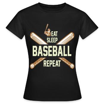 Baseball - Frauen T-Shirt - Schwarz - Vorne - AI Model Female 172 dark (172cm)