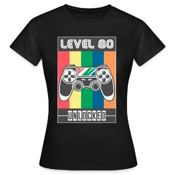 80th birthday - Women's T-Shirt - black - Front - AI Model Female 172 dark (172cm)