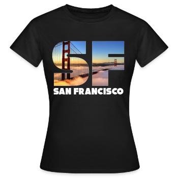 San Francisco - Frauen T-Shirt - Schwarz - Vorne - AI Model Female 172 dark (172cm)