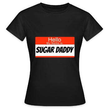 Bonjour mon nom est Sugar Daddy - T-shirt Femme - noir - Devant - AI Model Female 172 dark (172cm)