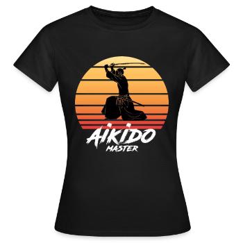 Aikido Aikido Anzug Aikido Stock Aikido - Frauen T-Shirt - Schwarz - Vorne - AI Model Female 172 dark (172cm)