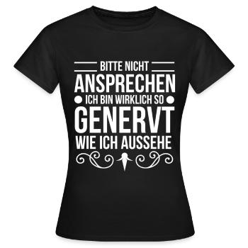 Genervt von Menschen - Genervt - Frauen T-Shirt - Schwarz - Vorne - AI Model Female 172 dark (172cm)
