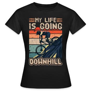 Downhill Downhill Mountainbike Downhill - Frauen T-Shirt - Schwarz - Vorne - AI Model Female 172 dark (172cm)