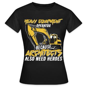 Operateur de pelle - T-shirt Femme - noir - Devant - AI Model Female 172 dark (172cm)