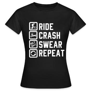 Downhill Downhill Mountainbike Downhill Fahrrad - Frauen T-Shirt - Schwarz - Vorne - AI Model Female 172 dark (172cm)
