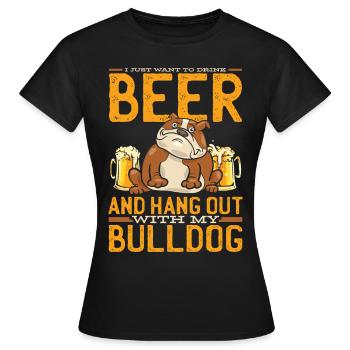 Bulldogge Engliche Bulldogge Bulldoggen - Frauen T-Shirt - Schwarz - Vorne - AI Model Female 172 dark (172cm)