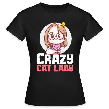 Crazy Cat lady - Women's T-Shirt - black - Front - AI Model Female 172 dark (172cm)