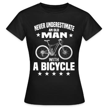 Vélo de vieil homme - T-shirt Femme - noir - Devant - AI Model Female 172 dark (172cm)