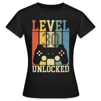 Level 30 Freigeschaltet - Frauen T-Shirt - Schwarz - Vorne - AI Model Female 172 dark (172cm)