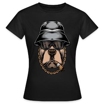 Bulldogge Bulldoggen Shirt Englische Bulldogge - Frauen T-Shirt - Schwarz - Vorne - AI Model Female 172 dark (172cm)