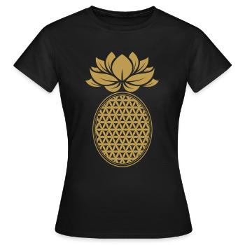 Ananas Goldene Ananas - Frauen T-Shirt - Schwarz - Vorne - AI Model Female 172 dark (172cm)