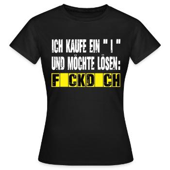 flick dich so viel - fick dich - Frauen T-Shirt - Schwarz - Vorne - AI Model Female 172 dark (172cm)