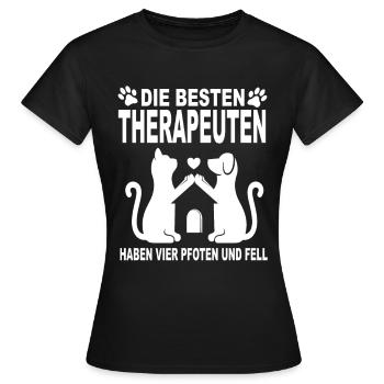 Hund und Katze - Frauen T-Shirt - Schwarz - Vorne - AI Model Female 172 dark (172cm)