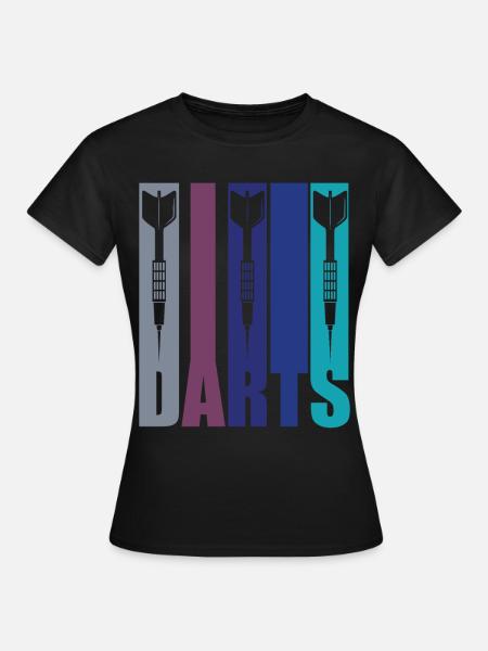 Dartgeschenk - Dartpfeile - Frauen T-Shirt - Schwarz