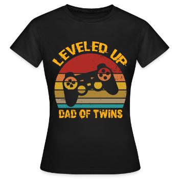Niveau supérieur DaD of Twins Birthday - T-shirt Femme - noir - Devant - AI Model Female 172 dark (172cm)