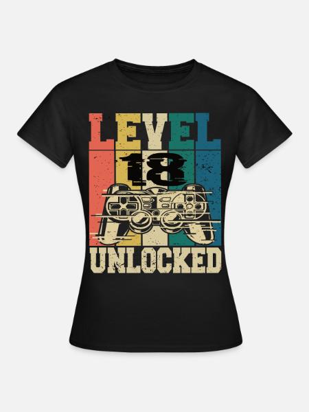Level 18 ontgrendeld - Vrouwen T-shirt - zwart