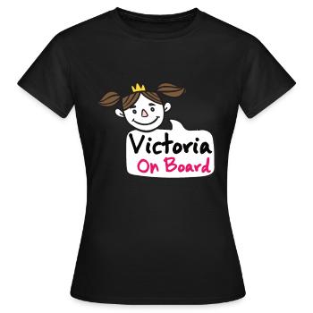Victoria à bord - T-shirt Femme - noir - Devant - AI Model Female 172 dark (172cm)