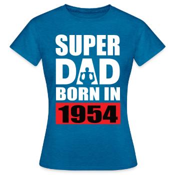 Papa Geburtstag 1954 - Frauen T-Shirt - Antikblaues Saphir meliert - Vorne - AI Model Female 172 dark (172cm)