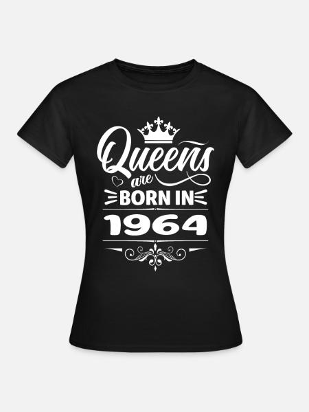 Queens Are Born In 1964 - Dame-T-shirt - sort
