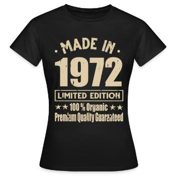 Fabriqué en 1972 Vintage Retro Limited Edition - T-shirt Femme - noir - Devant - AI Model Female 172 dark (172cm)