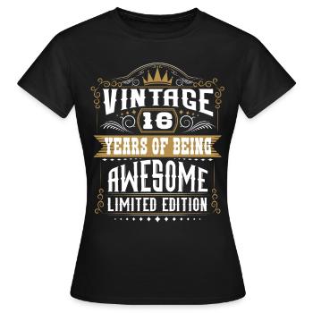 16 ans d’être génial 16 anniversaires 16 ans - T-shirt Femme - noir - Devant - AI Model Female 172 dark (172cm)