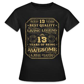 13 Geburtstag 13 Jahre Mann 13 jahre legende 13 - Frauen T-Shirt - Schwarz - Vorne - AI Model Female 172 dark (172cm)