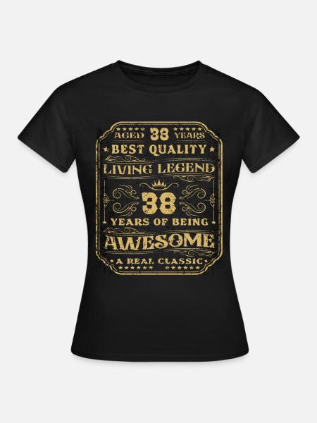 38 compleanno 38 anni uomo 38 anni leggendario 38 - Maglietta da donna - nero
