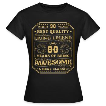 90 Geburtstag 90 Jahre Mann 90 jahre legende 90 - Frauen T-Shirt - Schwarz - Vorne - AI Model Female 172 dark (172cm)